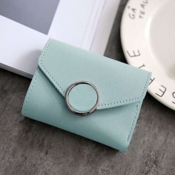 ⁦Ring British Retro Lychee Pattern Women's Solid Color Tri-fold Wallet⁩ - الصورة ⁦5⁩