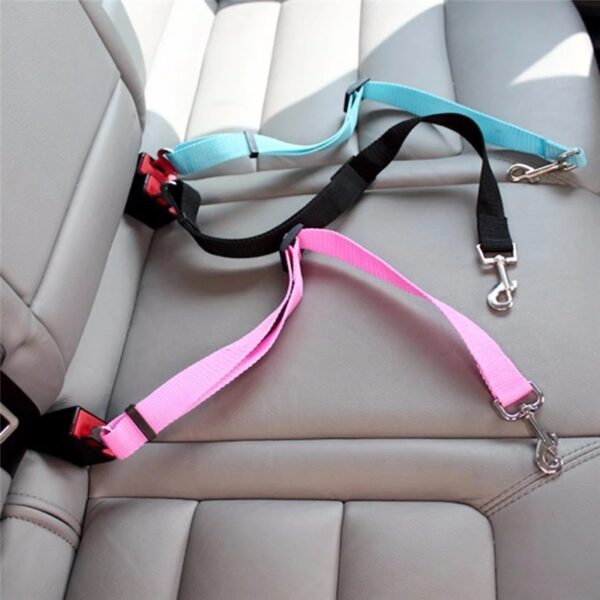 ⁦Adjustable Pet Cat Dog Car Seat Belt Pet Seat Vehicle Dog Harness Lead Clip Safety Lever Traction Dog Collars Dogs Accessoires Pets Products⁩ - الصورة ⁦4⁩