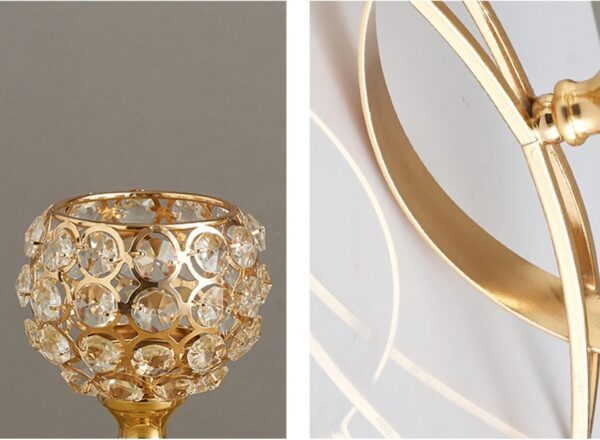 ⁦Crystal Candle Holder Amazon Geometric Wrought Iron Candle Holder Ornaments⁩ - الصورة ⁦3⁩