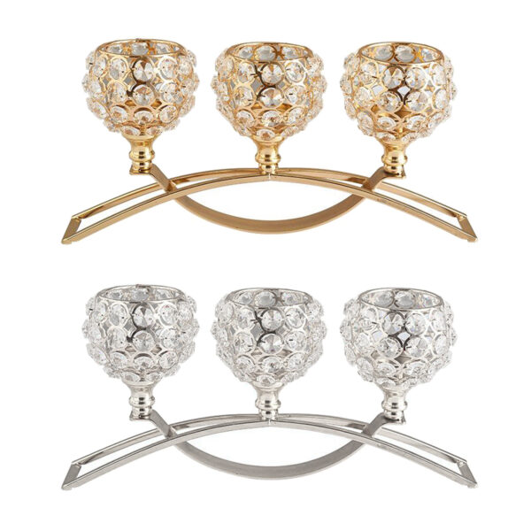 ⁦Crystal Candle Holder Amazon Geometric Wrought Iron Candle Holder Ornaments⁩ - الصورة ⁦2⁩
