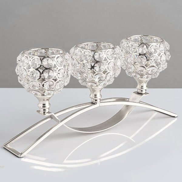 ⁦Crystal Candle Holder Amazon Geometric Wrought Iron Candle Holder Ornaments⁩ - الصورة ⁦4⁩