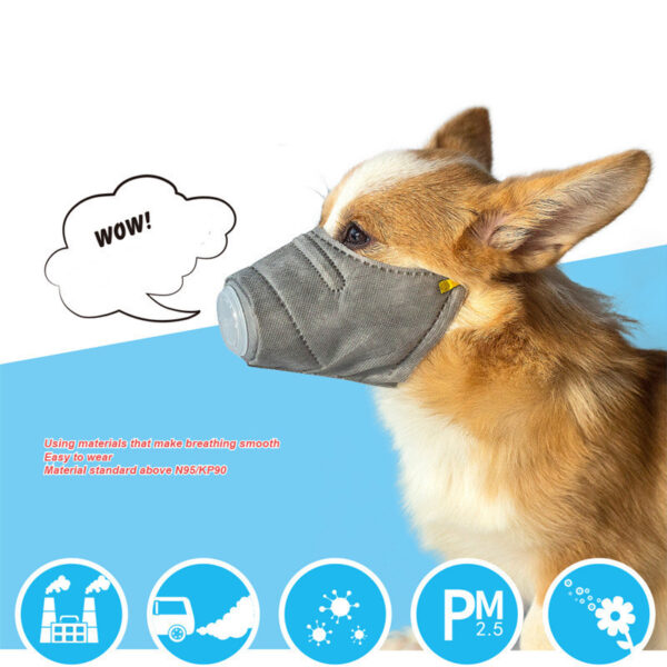 ⁦Dogs Anti-fog Haze Masks Anti Dust Gas Pollution Muzzle Dog Soft Face Cotton Mouth Mask Pet Respiratory PM2.5 Filter Pet Products⁩ - الصورة ⁦2⁩