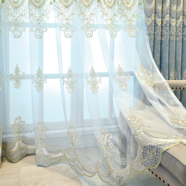 ⁦Living Room Bedroom Embroidered Curtain Shading⁩ - الصورة ⁦6⁩