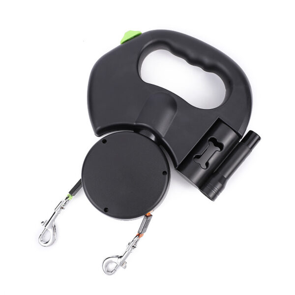 ⁦Retractable Dog Leash For Small Dogs Reflective Dual Pet Leash Lead 360 Swivel No Double Dog Walking Leash With Lights Pet Products⁩ - الصورة ⁦5⁩