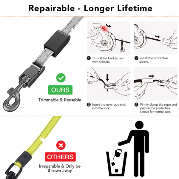 ⁦Retractable Reflective Dog Walking Tractor For Pet Products⁩ - الصورة ⁦4⁩
