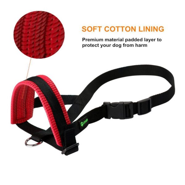 Dog Mouth Muzzle Anti Bark Dog Collar Breathable Dog Training Tool Nylon Muzzle Set With Stripes Summer Pet Leashes – Image 4