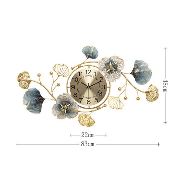 Living Room Restaurant Ideas Ginkgo Leaf Chinese Wall Clock - Image 4
