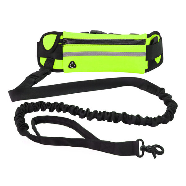 ⁦Hands Free Dog Leash Pet Walking And Training Belt With Shock Absorbing Bungee Leash For Up To 180lbs Large Dogs Phone Pocket And Water Bottle Holder⁩ - الصورة ⁦5⁩