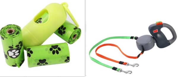 ⁦Retractable Dual Pet Dog Walking Leash⁩ - الصورة ⁦6⁩