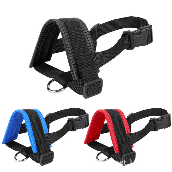 Dog Mouth Muzzle Anti Bark Dog Collar Breathable Dog Training Tool Nylon Muzzle Set With Stripes Summer Pet Leashes – Image 5