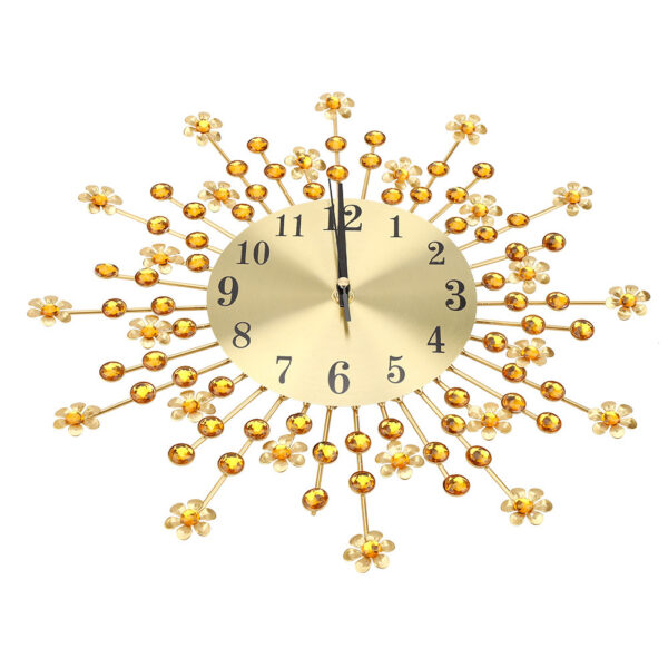 ⁦Creative Iron European Style Flower shaped Wall mounted Clock Diamond Hanging Wall Clock⁩ - الصورة ⁦8⁩