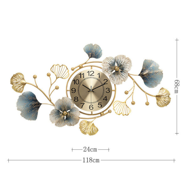 Living Room Restaurant Ideas Ginkgo Leaf Chinese Wall Clock - Image 10