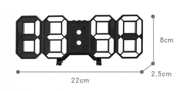 ⁦3D Remote Control Black LED Electronic  Hung And Can Stand Wall Clock⁩ - الصورة ⁦3⁩
