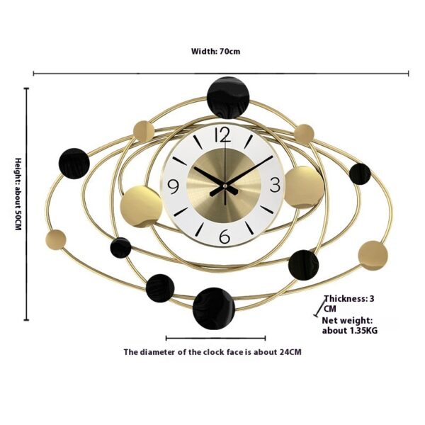 ⁦Iron Wall Clock Mute Decorative Wall Hangings⁩ - الصورة ⁦4⁩