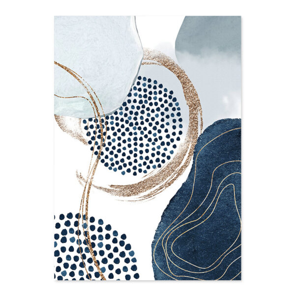 Abstract Watercolor Geometric Shapes Artwork Canvas Painting Poster - Image 2