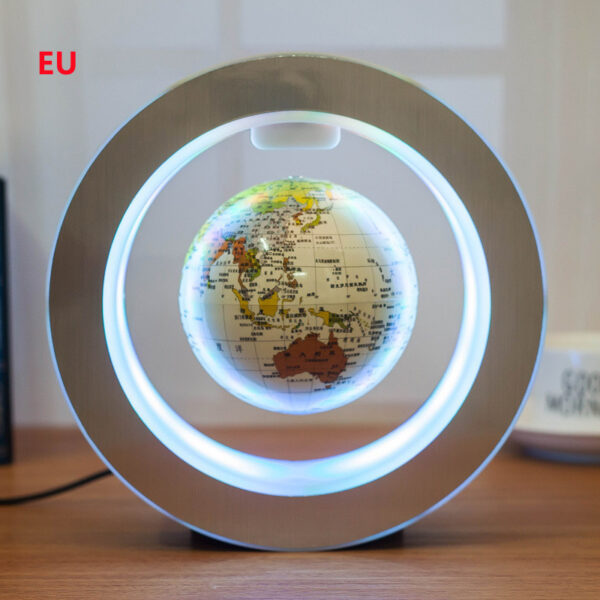⁦Round LED World Map Floating Globe Magnetic Levitation Light Anti Gravity Magic⁩ - الصورة ⁦9⁩