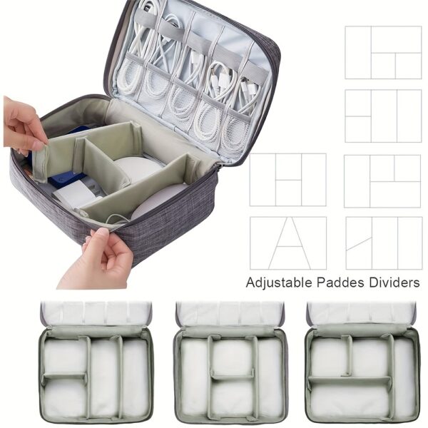 ⁦Electronics Organizer Travel Cable Organizer Bag Waterproof Portable Digital Storage Bag Electronic Accessories Case Cable Charger Organizer Case⁩ - الصورة ⁦5⁩