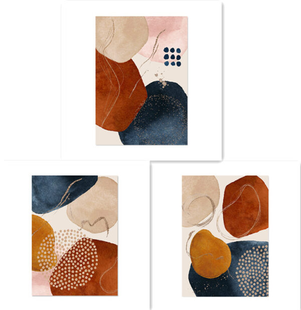 Abstract Watercolor Geometric Shapes Artwork Canvas Painting Poster - Image 4