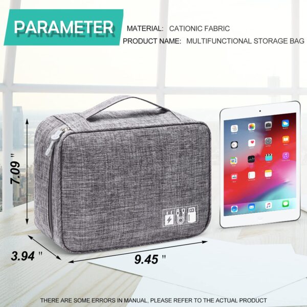 ⁦Electronics Organizer Travel Cable Organizer Bag Waterproof Portable Digital Storage Bag Electronic Accessories Case Cable Charger Organizer Case⁩ - الصورة ⁦2⁩