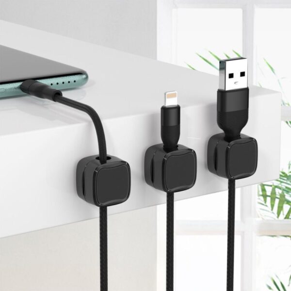 ⁦Magnetic Cable Clip Under Desk Cable Management Adjustable Cord Holder Wire Organizer And Cable Management Wire Keeper⁩ - الصورة ⁦6⁩