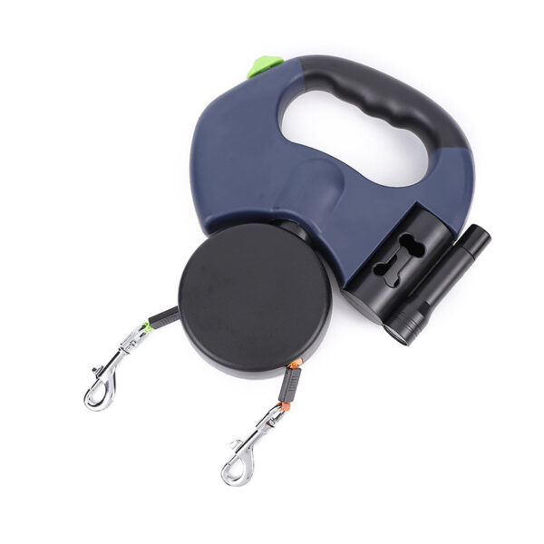 ⁦Retractable Dog Leash For Small Dogs Reflective Dual Pet Leash Lead 360 Swivel No Double Dog Walking Leash With Lights Pet Products⁩ - الصورة ⁦4⁩
