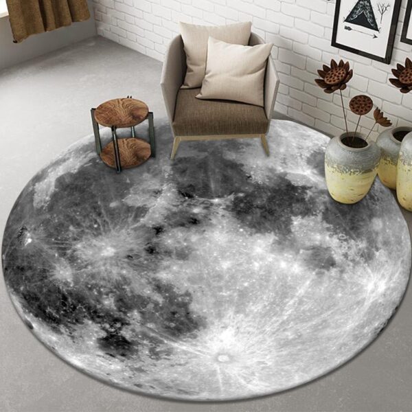 Living Room Round Carpet Ins Wind Vision Abstract Printing