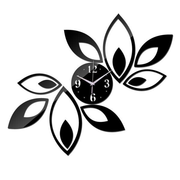 Leaf Wall Clock 3D Mirror - Image 4
