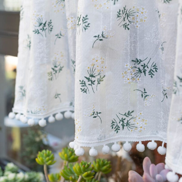 ⁦Tassel Curtain Kitchen Short Curtain Floating Window Coffee Curtain⁩ - الصورة ⁦5⁩