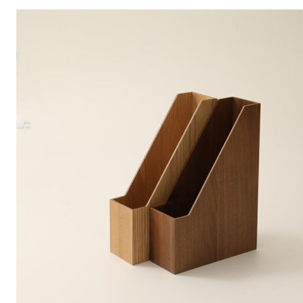 Single Barrel Wooden Study Storage Box Vertical Desktop File Organize Fantastic - Image 2