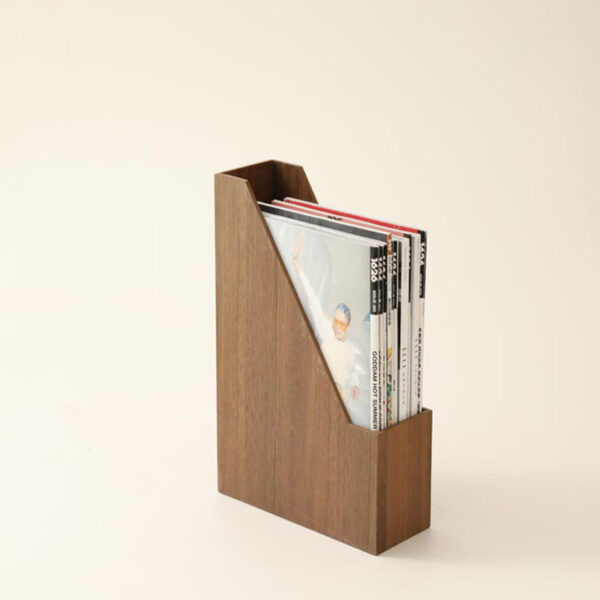 Single Barrel Wooden Study Storage Box Vertical Desktop File Organize Fantastic - Image 3