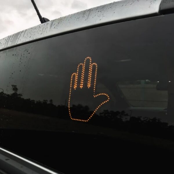 ⁦Funny New LED Illuminated Gesture Light Car Finger Light With Remote Road Rage Signs Middle Finger Gesture Light Hand Lamp⁩ - الصورة ⁦10⁩