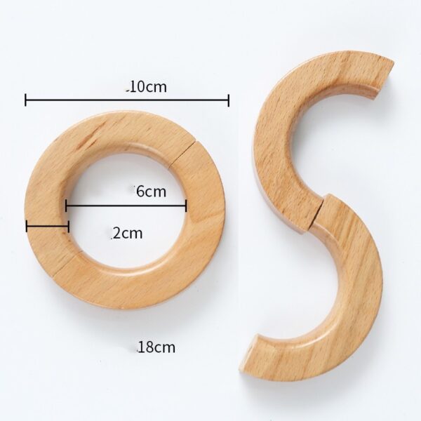 ⁦Original Wood Curtains With Light Luxury Magnetic Snap Ring Rotation Creativity⁩ - الصورة ⁦2⁩