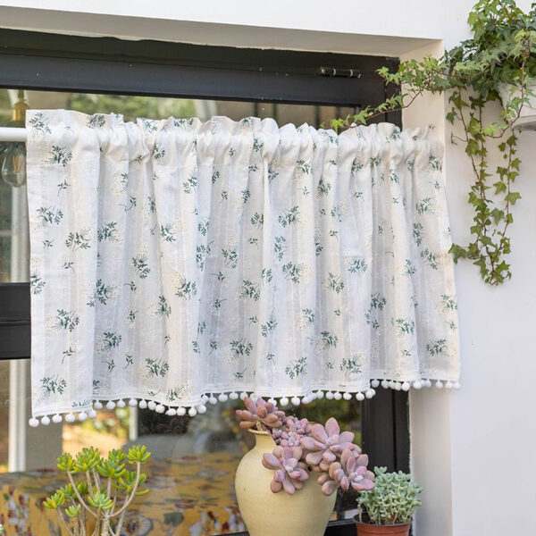 ⁦Tassel Curtain Kitchen Short Curtain Floating Window Coffee Curtain⁩ - الصورة ⁦4⁩