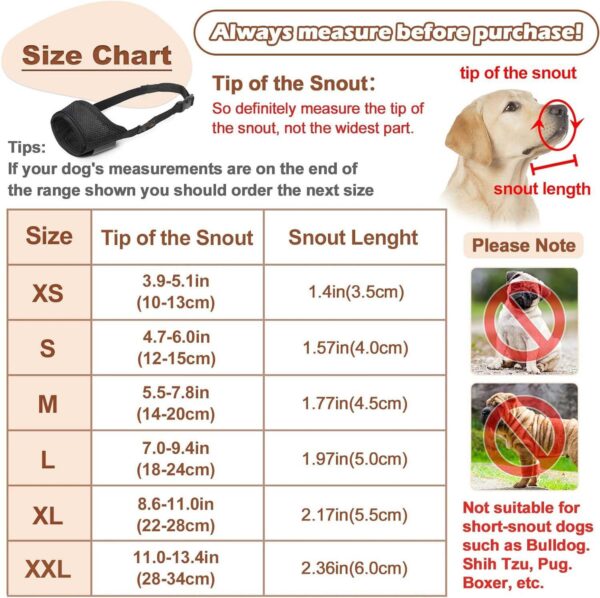 Dog Muzzle For Large Medium Small Dogs Mesh Muzzle For Dog To Prevent Biting Chewing Licking Eating Soft Dog Muzzle With Front Opening Design For Drinking Panting - Image 8
