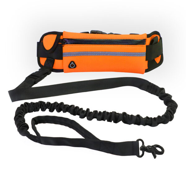 ⁦Hands Free Dog Leash Pet Walking And Training Belt With Shock Absorbing Bungee Leash For Up To 180lbs Large Dogs Phone Pocket And Water Bottle Holder⁩ - الصورة ⁦2⁩
