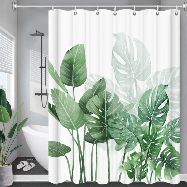European Flowers, Birds, Plants Bath Curtains Waterproof - Image 2