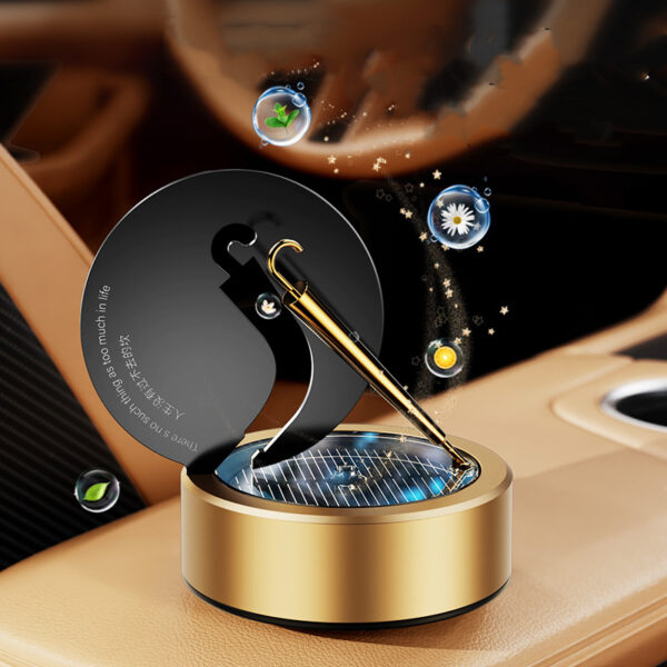 ⁦Solar Car Air Freshener Rotating Aromatherapy Diffusing Accessories Interior Durable Original Perfume Car Accessories⁩ - الصورة ⁦6⁩