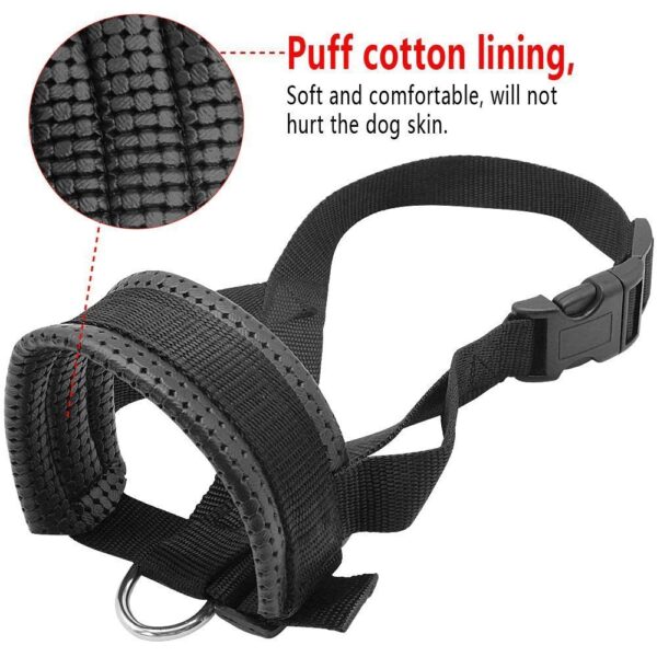 Dog Mouth Muzzle Anti Bark Dog Collar Breathable Dog Training Tool Nylon Muzzle Set With Stripes Summer Pet Leashes – Image 6