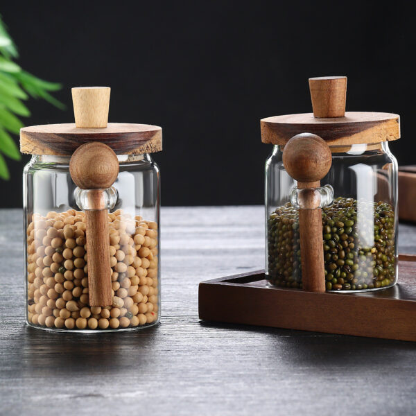 Glass Coffee Jars With Spoons, Candy Jars, Biscuit Jars, Storage Jars, Tea Jars