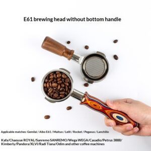 Coffee Tamper Base Accessory 304 Stainless Steel With Solid Wood Handle 58mm