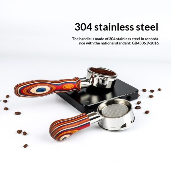 Coffee Tamper Base Accessory 304 Stainless Steel With Solid Wood Handle 58mm