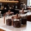 Glass Coffee Jars With Spoons, Candy Jars, Biscuit Jars, Storage Jars, Tea Jars