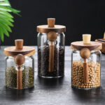 Glass Coffee Jars With Spoons, Candy Jars, Biscuit Jars, Storage Jars, Tea Jars