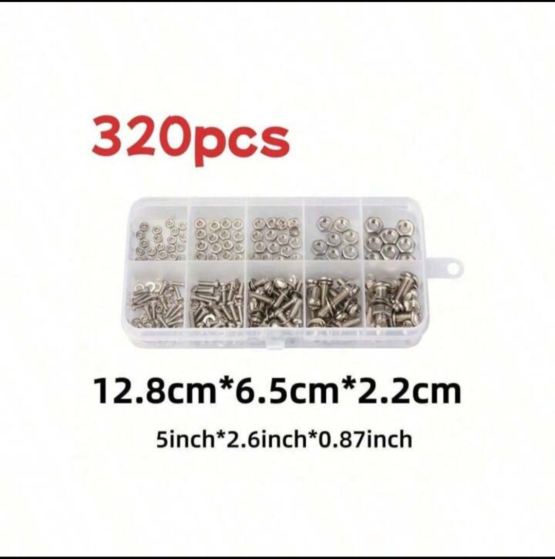 مجموعة 320 قطعة من براغي ومسامير وصواميل م